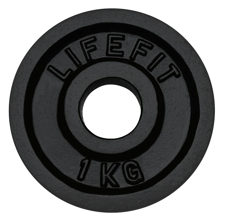 Kotúč LIFEFIT 1,0kg, kovový, pre 30mm tyč