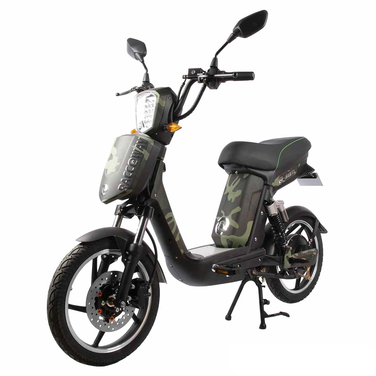 Elektrický motocykel RACCEWAY E-BABETA, maskáč zelený 