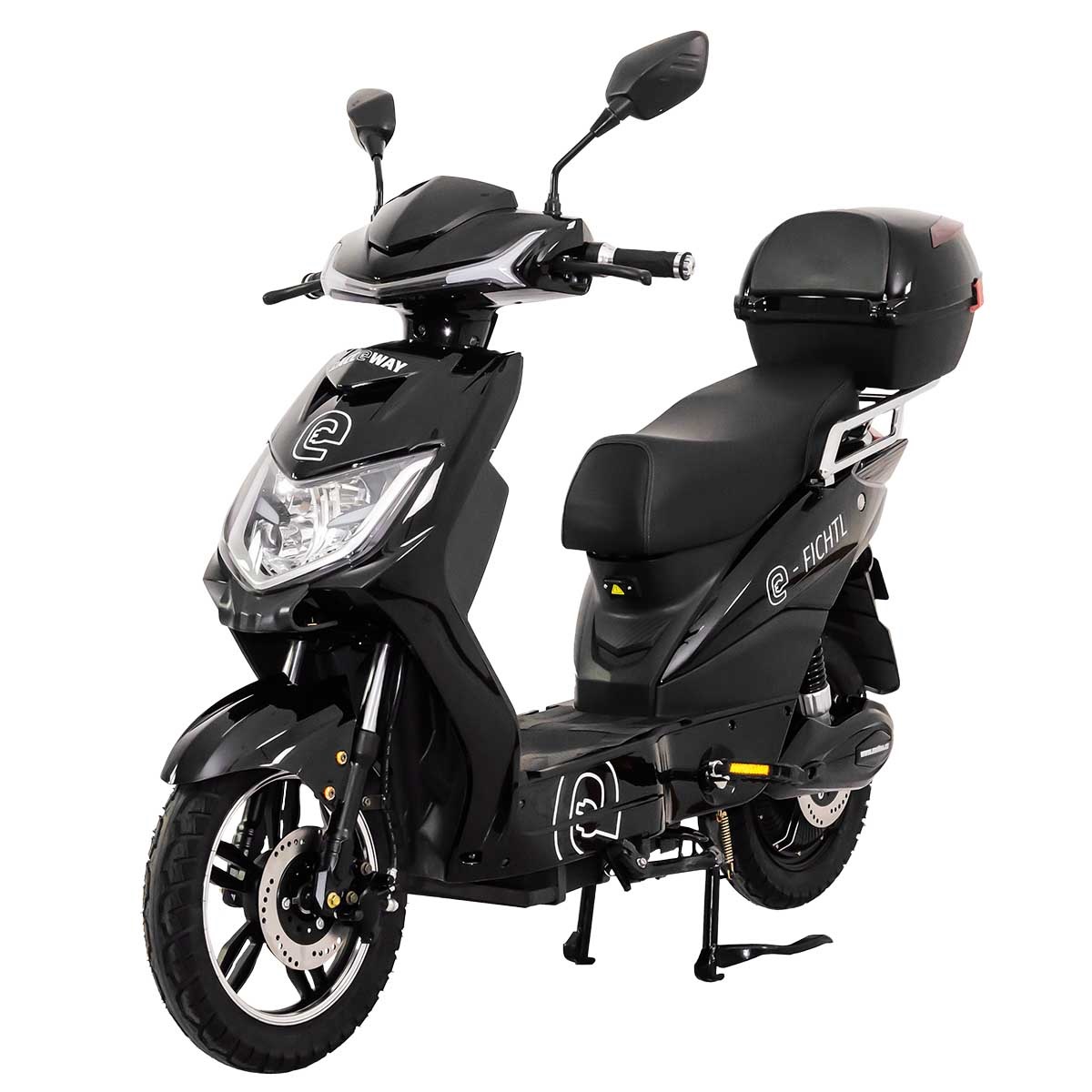 Elektroskúter RACCEWAY® E-FICHTL®, čierny-lesklý s batériou 20Ah