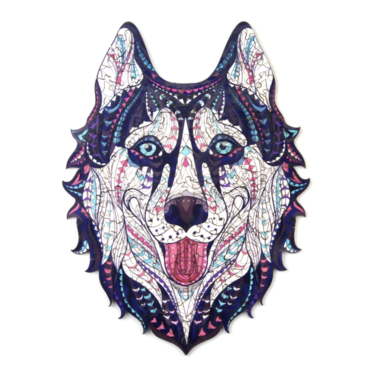Drevené puzzle Husky