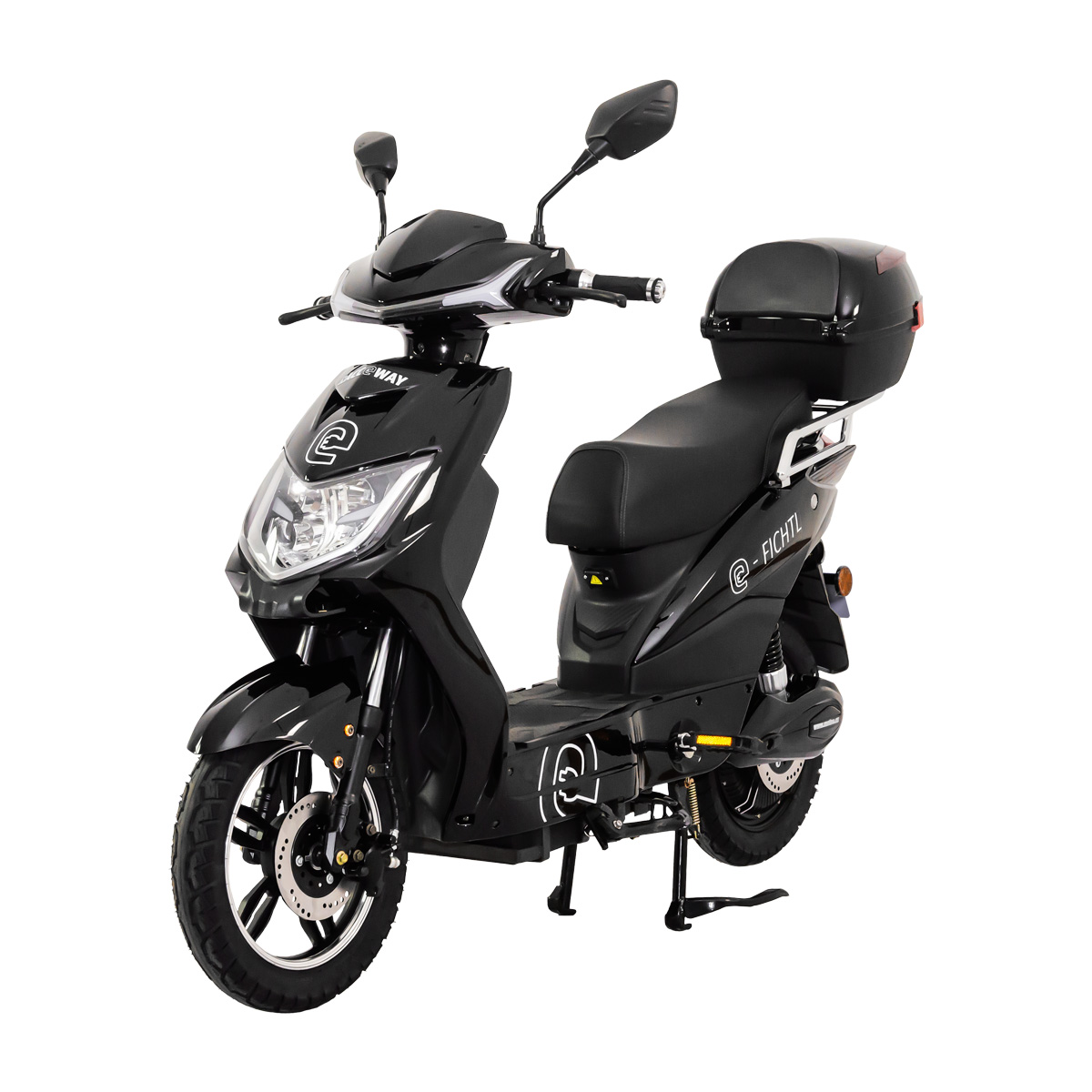 Elektroskúter RACCEWAY® E-FICHTL®, čierny-lesklý, bez batérie