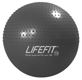 Gymnastická masážna loptička LIFEFIT MASSAGE BALL 75 cm, tmavo šedá